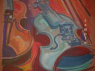 Fiddles-pastel on paper
